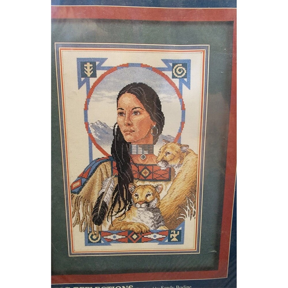 Dimensions 1997 Native American Woman Counted Cross Stitch Kit Noble Reflections